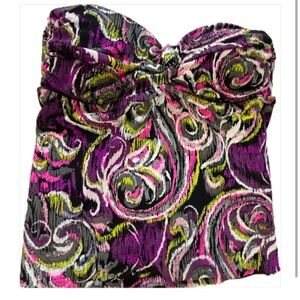 Converse Purple and Black strapless tankini top bathing suit Top Beach Pool